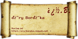 Őry Boróka névjegykártya